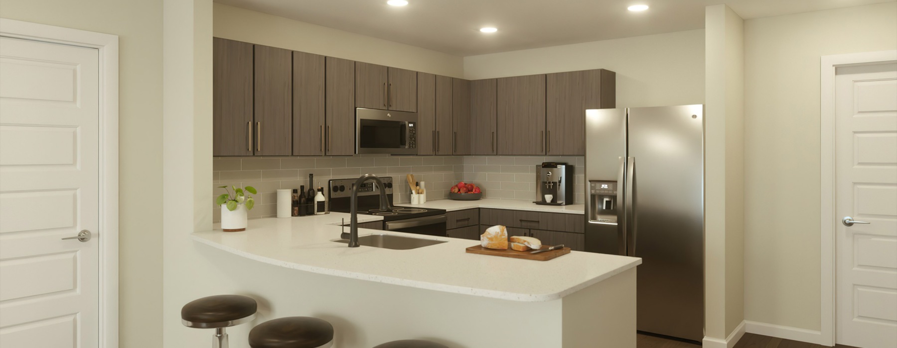 Kitchen with eat in breakfast bar